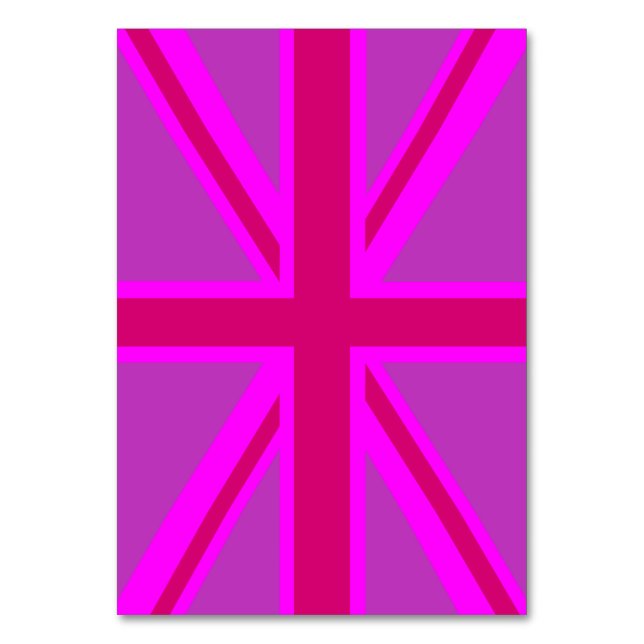 Fuchsia Union Jack Table Number (Front)