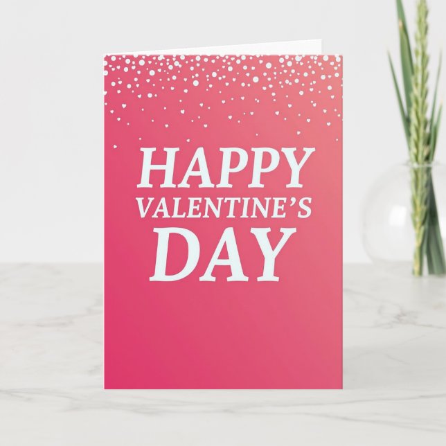 Fuchsia Valentine Glitter Texture Card (Front)