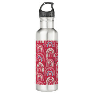 Fuchsia Valentines Day Rainbows 710 Ml Water Bottle