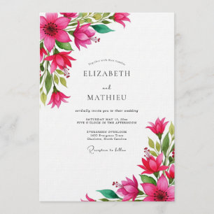 Fuchsia Vibrant Bloom Wedding Invitation
