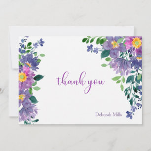 Fuchsia Watercolor Personalized Note Card 