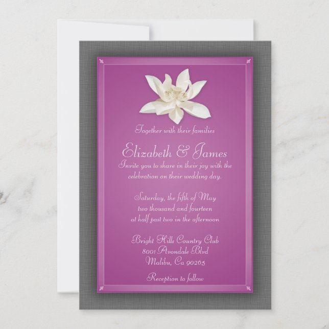 Fuchsia Wedding Invitations (Front)
