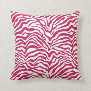 Fuchsia Zebra Stripe Throw Pillow