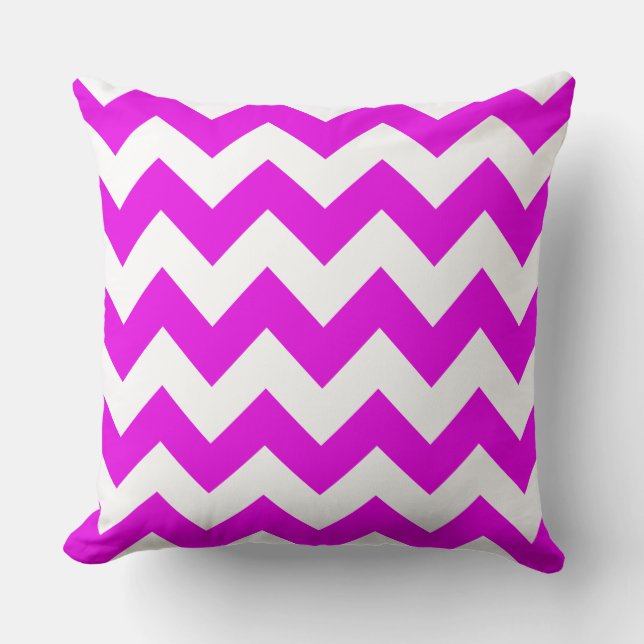 Fuchsia Zig Zag Striped Pillow (Front)