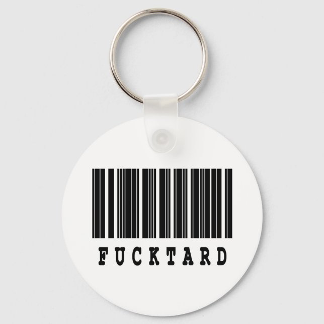 fucktard barcode design keychain (Front)