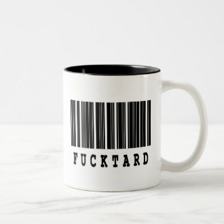 fucktard barcode design  Two-Tone coffee mug