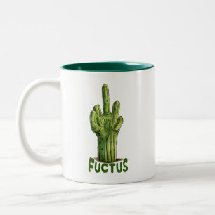 Fuctus the Naughty Plant Two-Tone Coffee Mug