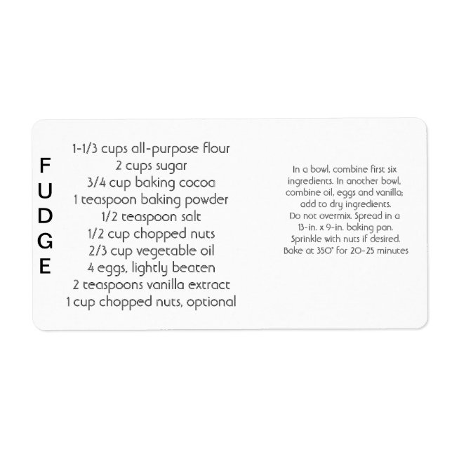 Fudge Labels (Front)