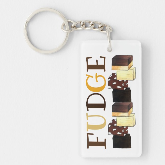 Fudge Stack Confection Confectionery Candy Sweets Keychain (Front)