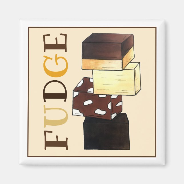 Fudge Stack Confection Confectionery Candy Sweets Magnet (Front)