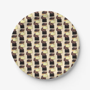 Fudge Stack Confection Confectionery Candy Sweets Paper Plate