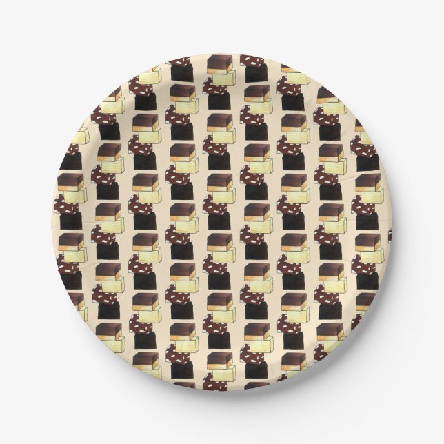 Fudge Stack Confection Confectionery Candy Sweets Paper Plate (Front)