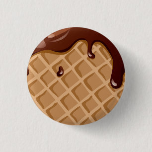 Fudge Waffle Cone 1 Inch Round Button