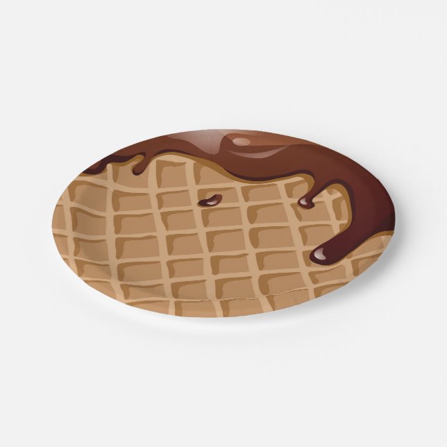 Fudge Waffle Cone Paper Plate (Angled)
