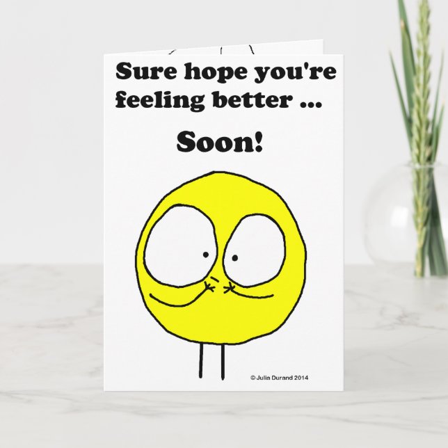 "Fudsy Faces", Get Well, Greeting Card (Front)