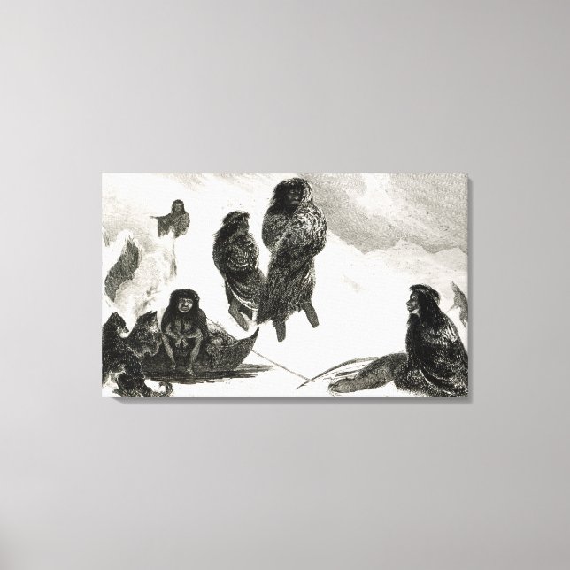 Fuegians going to trade in Zapallos Canvas Print (Front)