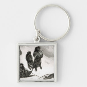 Fuegians going to trade in Zapallos Keychain