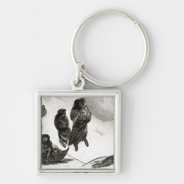 Fuegians going to trade in Zapallos Keychain (Front)