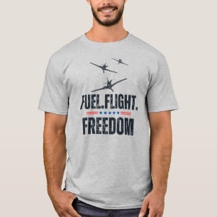 FUEL FLIGHT FREEDOM,Minimalist,Fun,Aviation T-Shirt