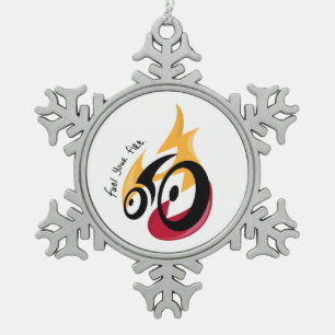 Fuel Your Fire. cycling motivation Snowflake Pewter Christmas Ornament