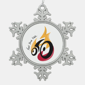 Fuel Your Fire. cycling motivation Snowflake Pewter Christmas Ornament