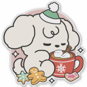 Fueled by Cocoa and Puppy Dreams – Cute Winter Dog