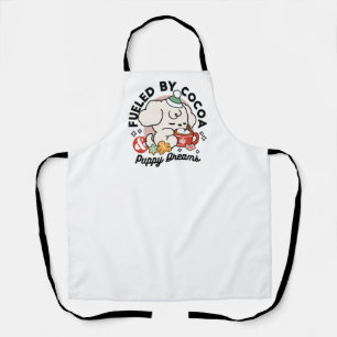 Fueled by Cocoa and Puppy Dreams – Cute Winter Dog Apron
