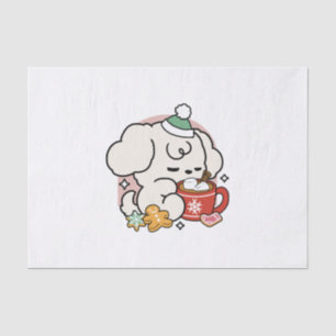 Fueled by Cocoa and Puppy Dreams – Cute Winter Dog Tissue Paper
