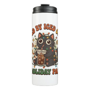 Fueled By Iced Coffee And Holiday Panic Funny Thermal Tumbler