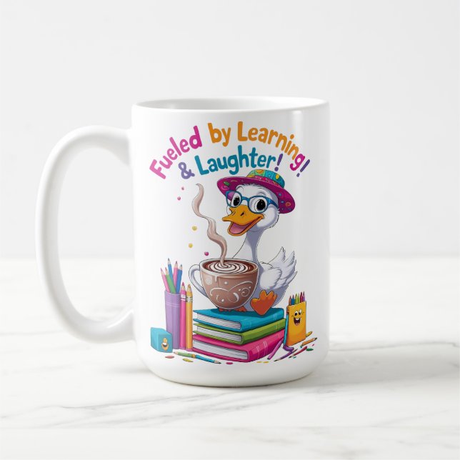 Fueled by Learning Goose Mug – Back to School Fun  (Gauche)
