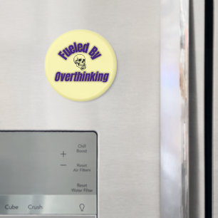 Fueled By Overthinking – Skull Sticker Magnet