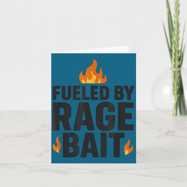 Fueled By Rage Bait Funny Meme Internet Quote  Card (Front)