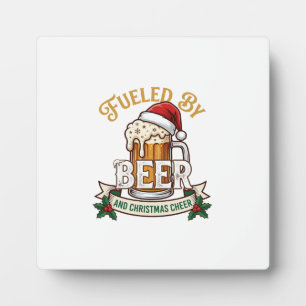 Fuelled Beer Christmas Cheer Mug Santa Hat Holly Plaque