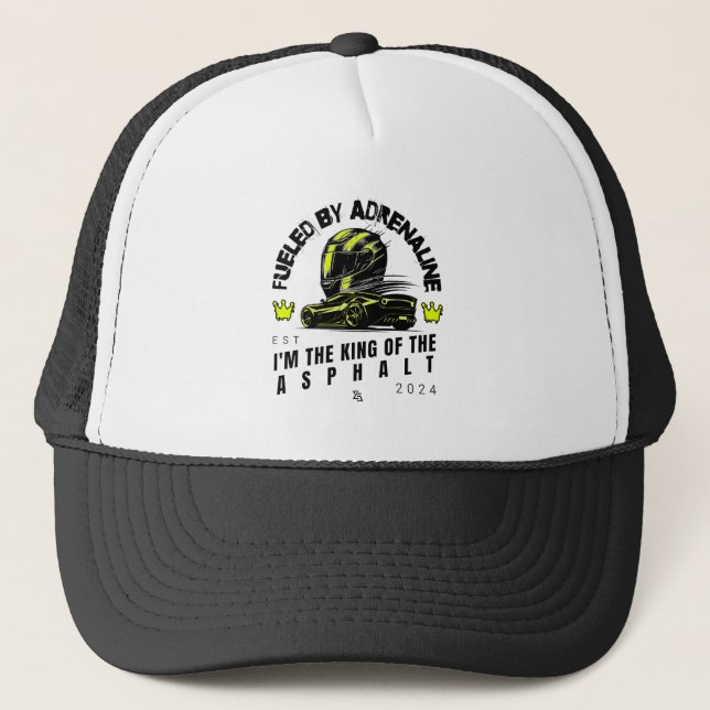 Fuelled by Adrenaline - Bold Dynamic Design Trucker Hat (Front)