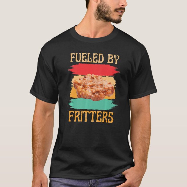 Fuelled By Apple Fritters  Retro Apple Fritter T-Shirt (Front)