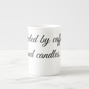 Fuelled by caffeine and candles. bone china mug