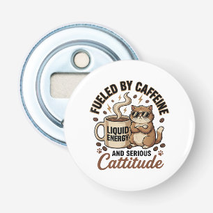 Fuelled by Caffeine and Serious Cattitude Funny Ca Bottle Opener