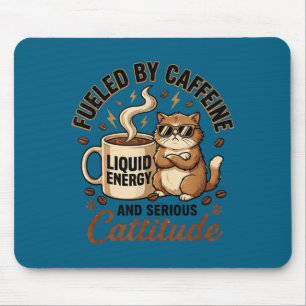 Fuelled by caffeine and serious cattitude funny ca mouse pad
