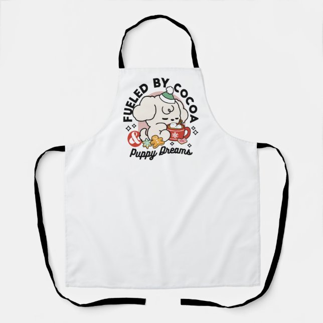 Fuelled by Cocoa and Puppy Dreams – Cute Winter Do Apron (Front)
