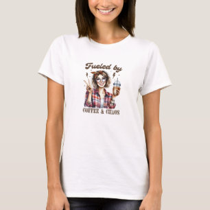 Fuelled by coffee and chaos mother's day funny T-Shirt