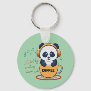 fuelled by coffee and country music keychain