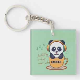 fuelled by coffee and country music keychain