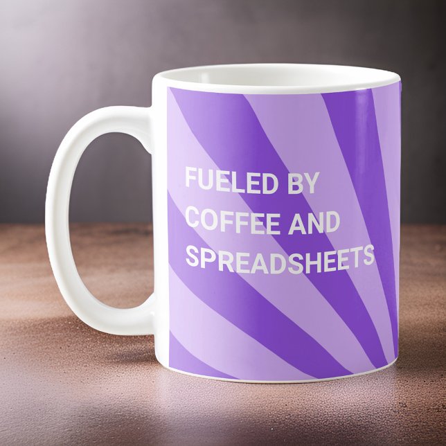 Fuelled By Coffee and Spreadsheets - Purple Mug (Creator Uploaded)
