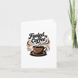 Fuelled By Coffee - Coffee Lover Motif Sticker  Card