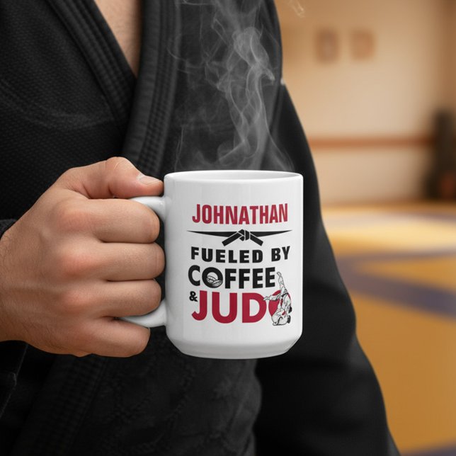 Fuelled by Coffee & Judo Funny Cool Coffee Mug (Creator Uploaded)
