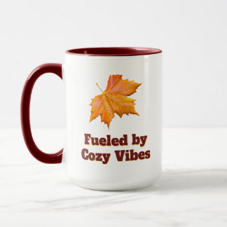 Fuelled by Cozy Vibes Fall Coffee Quote Mug