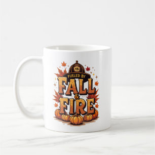 Fuelled by Fall & Fire – Cozy Autumn Firefighter Coffee Mug