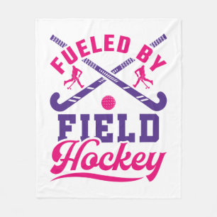 Fuelled by Field Hockey Cute Player Team Fleece Blanket