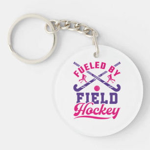 Fuelled by Field Hockey Cute Player Team Keychain