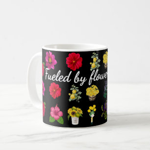 Fuelled by Flowers & Lattes   Pastel Floral Patter Coffee Mug